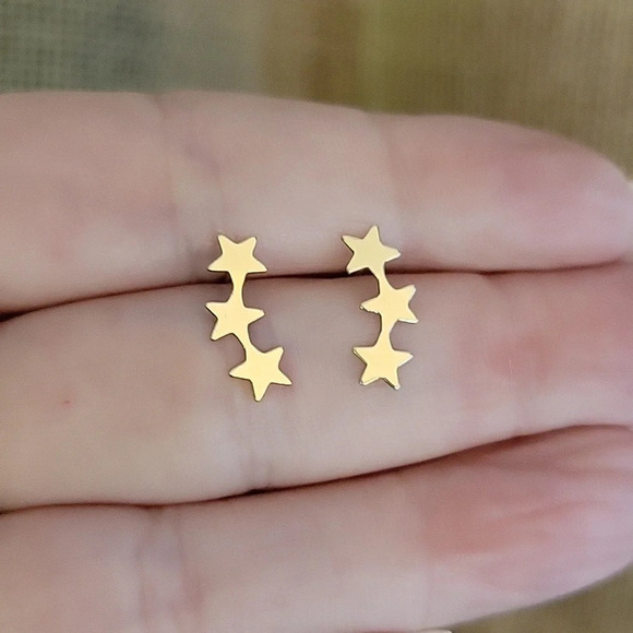 🔥LAST PAIR🔥 STAR TRIO CLIMBER STYLE EARRINGS - Picture 1 of 6
